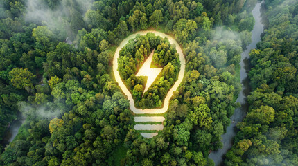 A fresh green broccoli plant shaped like a light bulb tree represents a healthy organic food concept and natural eco energy isolated on white