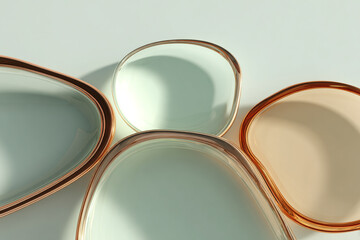 abstract organic shapes with golden trim