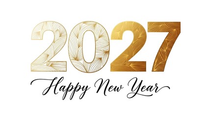 Golden 2027 Happy New Year celebration with elegant design elements