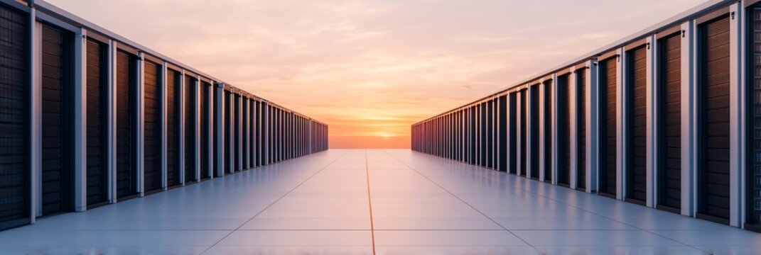 Hyperscale data center campus landscape representing exponential demand for cloud services and AI workloads.