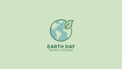 Modern Eco Concept: Simple Globe Icon with Leaf in Clean Flat Illustration Style