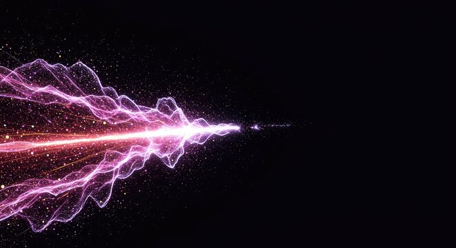 Dynamic glowing structure representing fundamental forces and unified energy in space, illustrating the underlying abstract reality field ,flux ,field ,grid