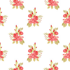 Flower vector seamless pattern illustration floral background 
