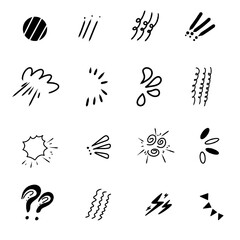 Abstract hand-drawn comic book graphic elements