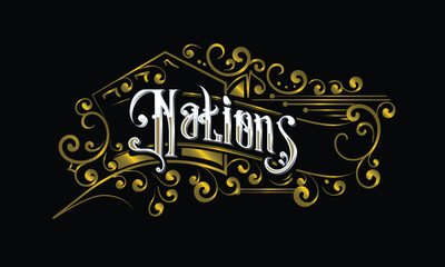 NATIONS lettering custom style design