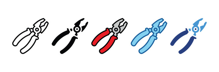 Pliers  Icon Set Multiple Style Collection