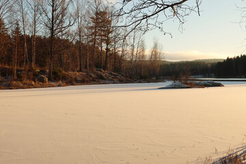 Frozen lake