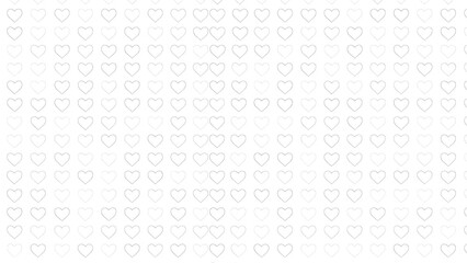 A subtle and delicate pattern of numerous light gray hearts scattered across a white background