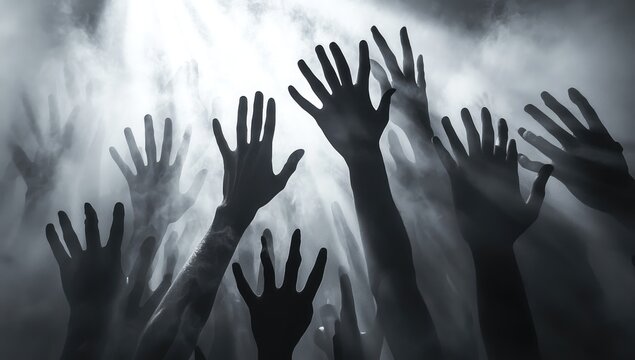 hands reaching for the sky