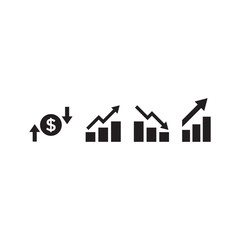 Growth Decline Profit Loss Icon &ndash; Business Performance Trend Symbol