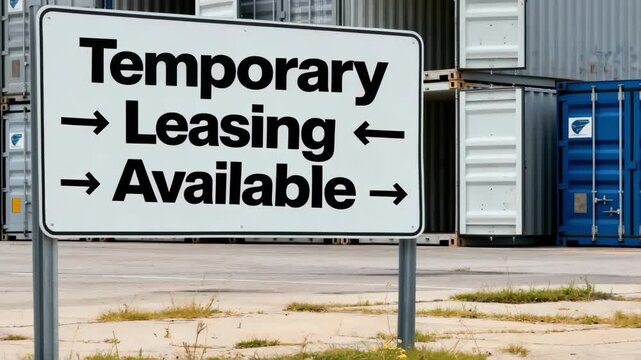 Medium shot of standard shipping containers stacked in a yard showcasing temporary leasing options for flexible container fleet needs.