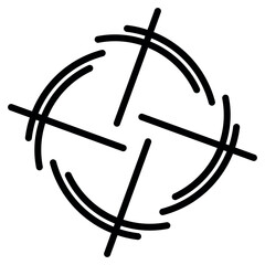 Target aim icon, archer sports game symbol. Game aiming sight dot pointer. Shoot sniper rifle focus cursor. Bullseye mark targeting. Isolated vector illustration.