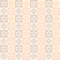 Geometric Seamless Pattern in Pastel Peach and Beige Palette, Minimalist Scandinavian Style Christmas Background for Textile and Wallpaper Design