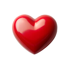 Fototapeta premium A beautiful three-dimensional red heart with a glossy surface against a dark background