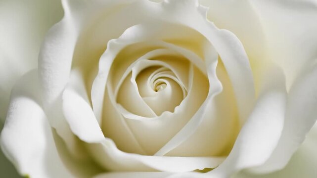 White Rose Dream Macro shot of pristine petals in elegant floral swirl.
