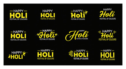 Happy holi text festival of colours creative social media post illustration. Creative Holi Text design. Creative vector illustration of abstract colorful Happy Holi background ... See More