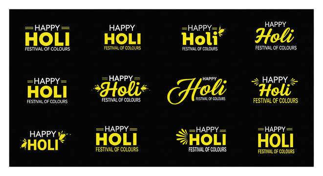 Happy holi text festival of colours creative social media post illustration. Creative Holi Text design. Creative vector illustration of abstract colorful Happy Holi background ... See More