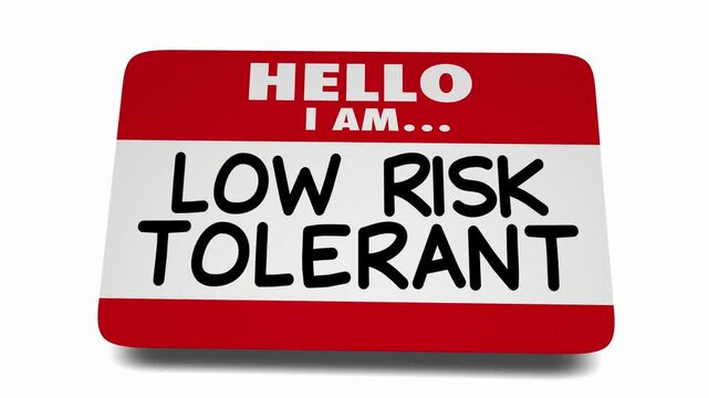 Low Risk Tolerant Name Tag Sticker Averse to Risky Things 3d Animation