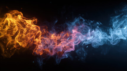 Vibrant Abstract Background Featuring Glowing Smoke and Fire Elements, Perfect for Creative Projects and Wallpapers