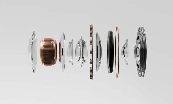 모바일 기기 카메라 렌즈 부품의 분해도 Exploded View of Mobile Device Camera Lens Components