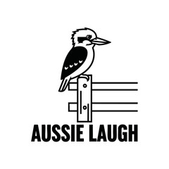 Kookaburra bird perched on fence Aussie Laugh Australian wildlife Australia Day design