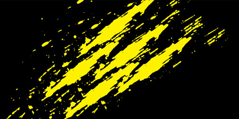 Abstract Black and Yellow Dirty Grunge Background with Halftone Effect. Sports Background with Brush Stroke modern background