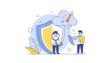 Fototapeta premium Digital Security and Data Protection Concept with Shield and Cloud Illustration