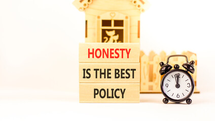 Honesty is the best policy symbol. Concept words Honesty is the best policy on beautiful wooden...