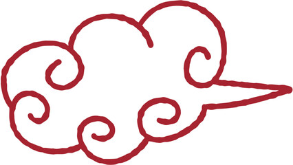 Auspicious Cloud Vector Line Art Illustration