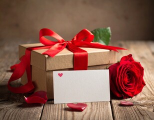 Gift boxes with heart balloon floating it the sky, Happy Valentine's Day banners, paper art style.