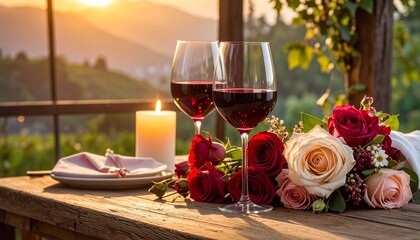 Gift boxes with heart balloon floating it the sky, Happy Valentine's Day banners, paper art style.