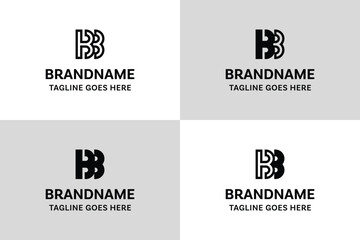 Fototapeta premium Letters BB Monogram Logo Set, suitable for any business with BB initials