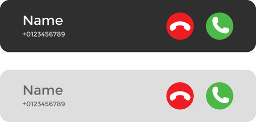 Incoming Call Alert Symbols. Phone call pop up icon. Calling notification graphic design. Mobile UI and app icons. Active Call Notification Icons