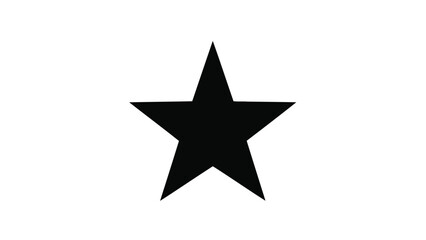 Black Star Silhouette Icon Isolated on White Background for Minimalist Design