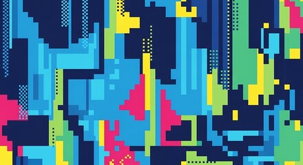 Vibrant pixel art abstract background texture.