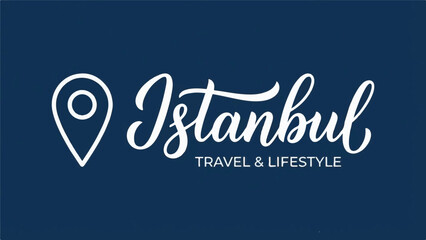 Obraz premium Istanbul Travel and Lifestyle Logo Design with Location Pin Icon