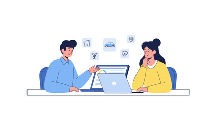 Digital consultation between a male and female professionals discussing online