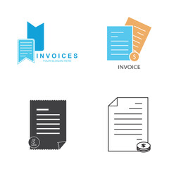 File invoice icon Logos. Flat Vector