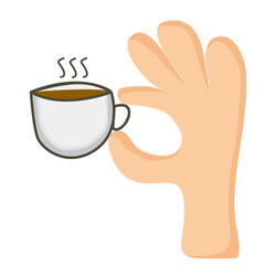 Illustration of Hand Holding a Cup of Coffee