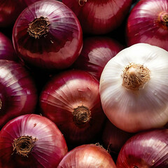 Vibrant Red onion and garlic