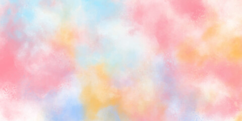 Abstract background with multicolor watercolor cloud. abstract light color grunge explosion on white background. Freeze motion of splash. Artwork for creative banner, card, template, design vector.	