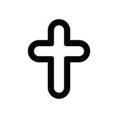 Obraz premium Plus sign outline vector icon isolated on white background