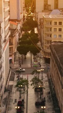 Curitiba Christmas Lights City Center Sunset Cityscape Curitiba