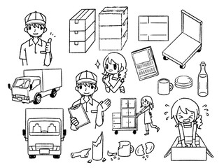 引っ越しイラストセット２