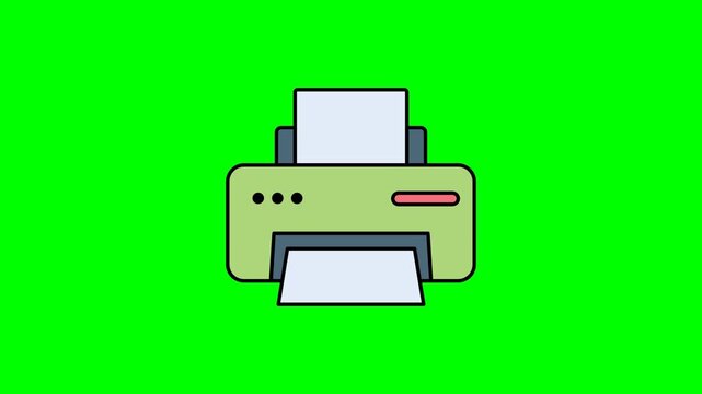 Printer icon animation design depicting simple digital printer