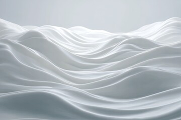 Obraz premium Abstract, smooth white landscape. Gentle waves of soft light and shadows create a serene, surreal atmosphere