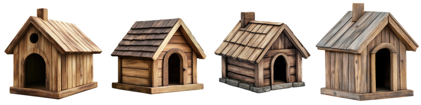 Doghouse &ndash; A small shelter or house built for a dog to sleep or rest in. Isolated on Clear White Background Highly Detailed