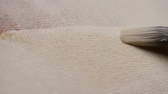 Artist's brush strokes on canvas: closeup of painting technique and texture