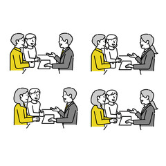 相談するイラスト｜相談・契約・説明