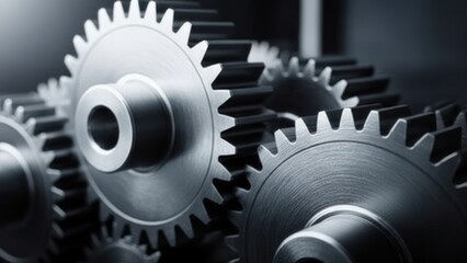 Metal gears interlocking in a mechanical assembly